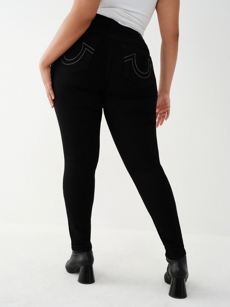 Curvy Skinny Jeans True Religion Jennie Mid Rise Femme Noir | LDM-11926766