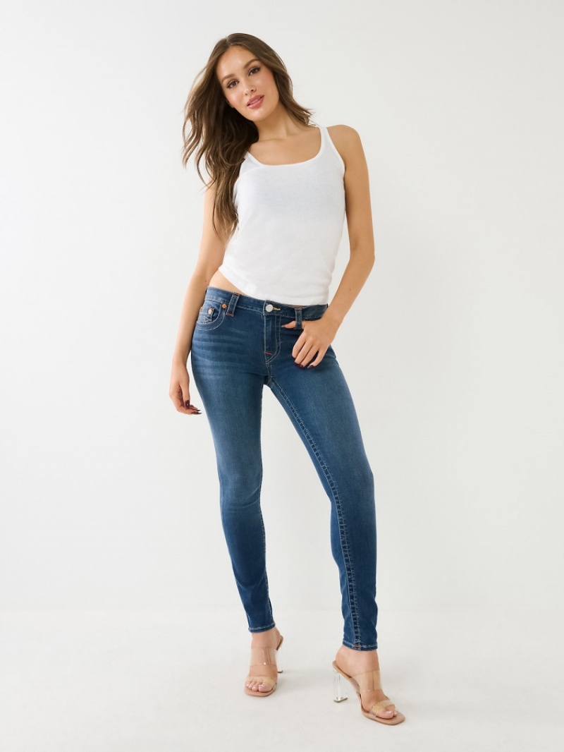 Curvy Skinny Jeans True Religion Jennie Mid Rise Femme Bleu Marine | JYS-24369411