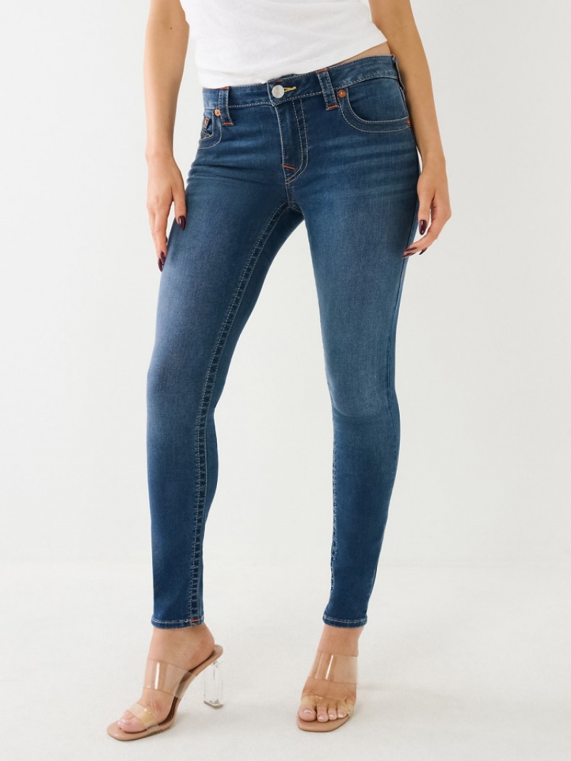 Curvy Skinny Jeans True Religion Jennie Mid Rise Femme Bleu Marine | JYS-24369411