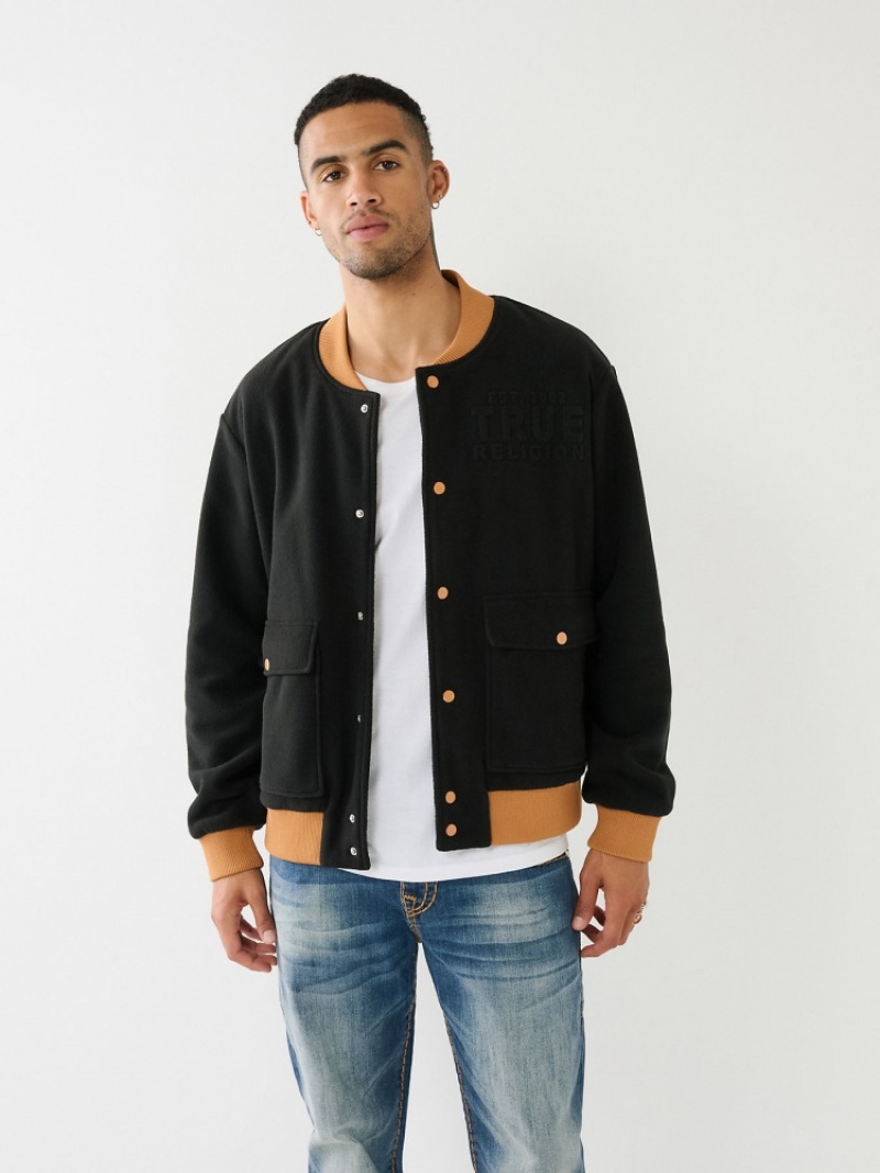 Veste Bomber True Religion Fleece Homme Bleu | EQX-72847880