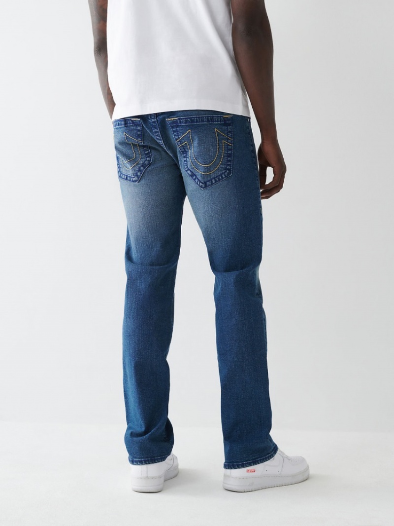 Straight Leg Jeans True Religion Ricky Big T Stitch Homme Bleu | JWY-83192174