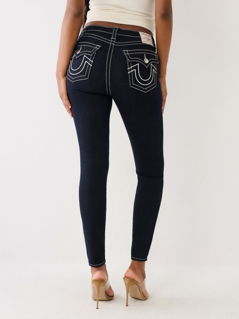 Curvy Skinny Jeans True Religion Jennie Lurex Big T High Rise Femme Bleu | LEW-85047460