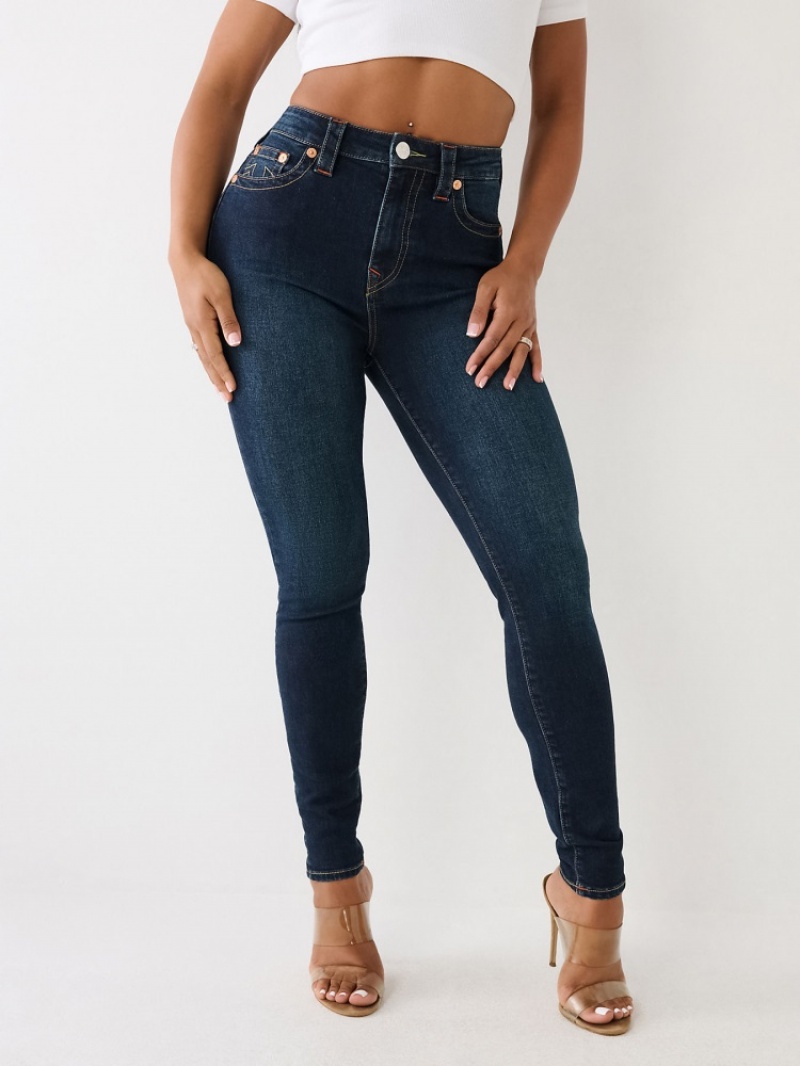 Curvy Skinny Jeans True Religion Jennie High Rise Femme Noir | KMH-15714767