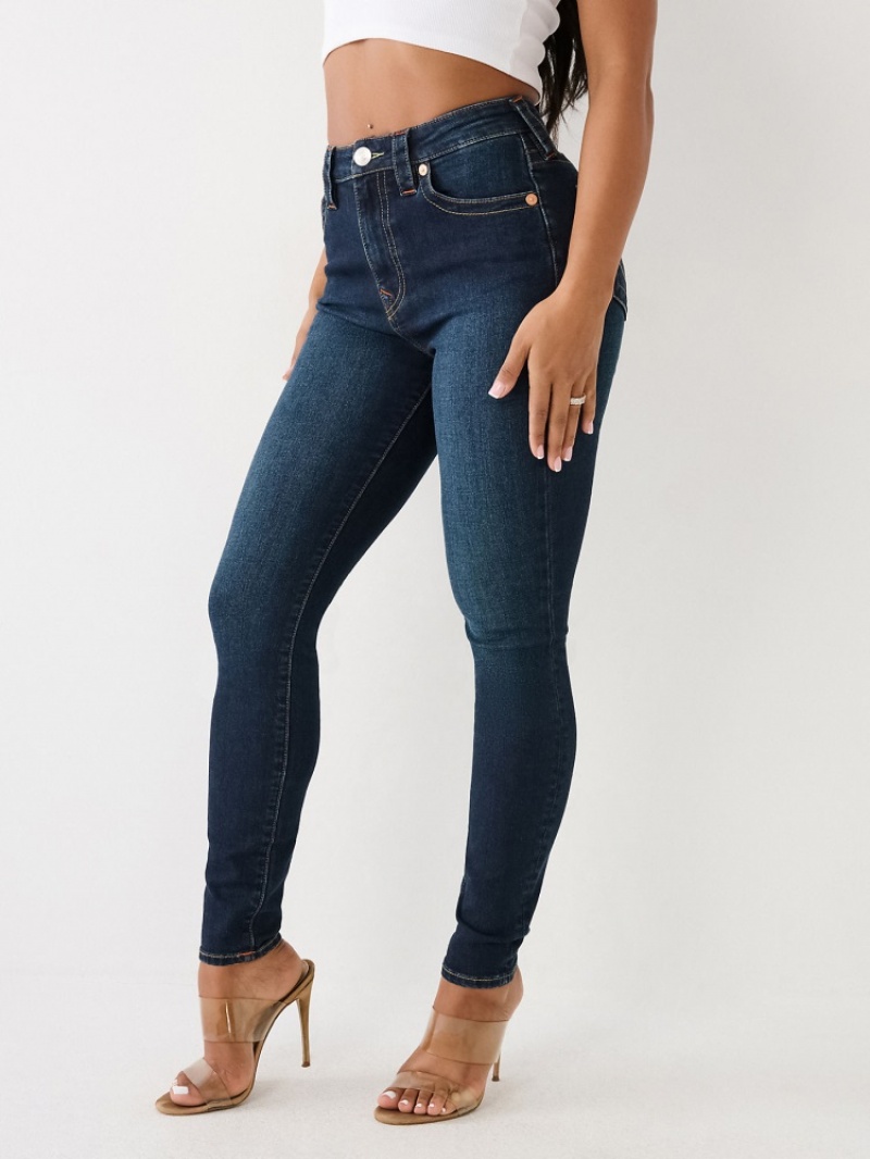 Curvy Skinny Jeans True Religion Jennie High Rise Femme Noir | KMH-15714767