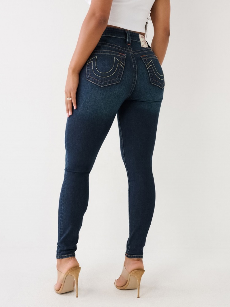 Curvy Skinny Jeans True Religion Jennie High Rise Femme Noir | KMH-15714767