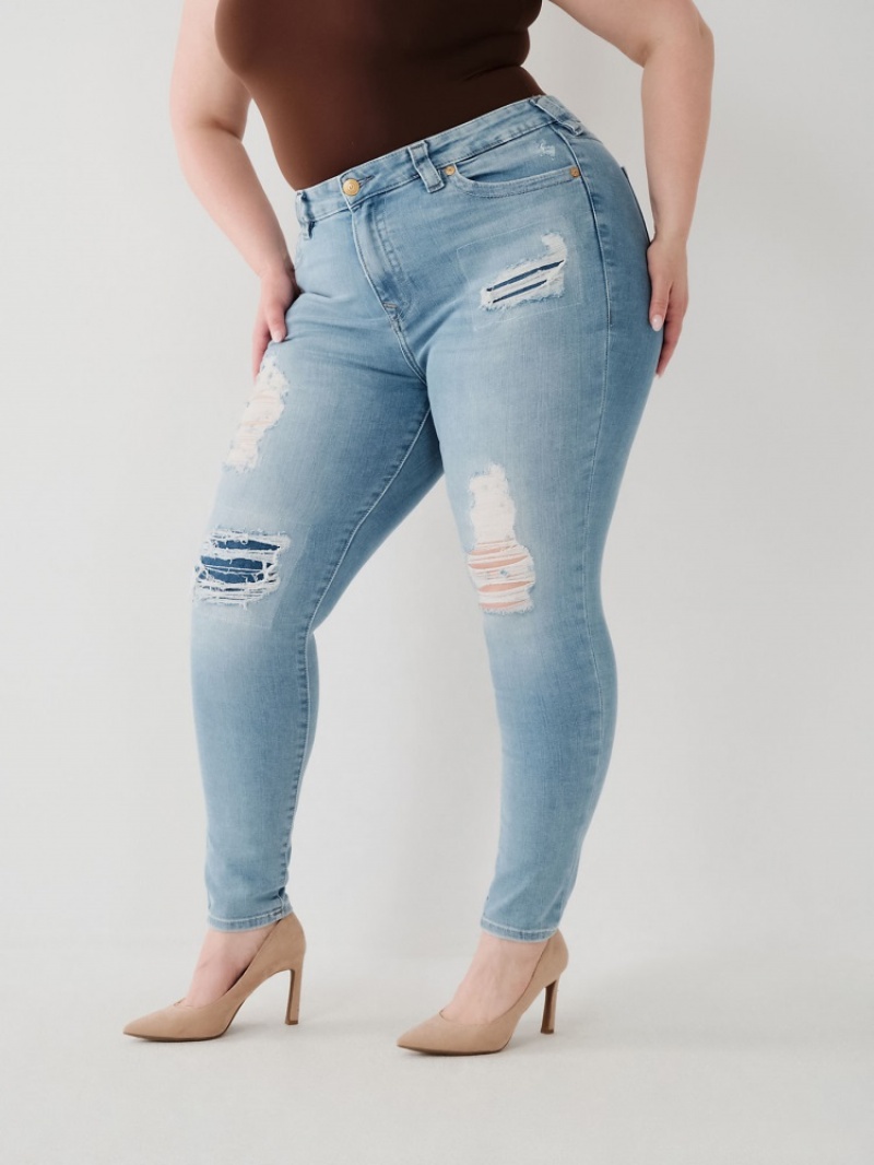 Curvy Skinny Jeans True Religion Jennie High Rise Femme Blanche Bleu Marine | IVN-16796940