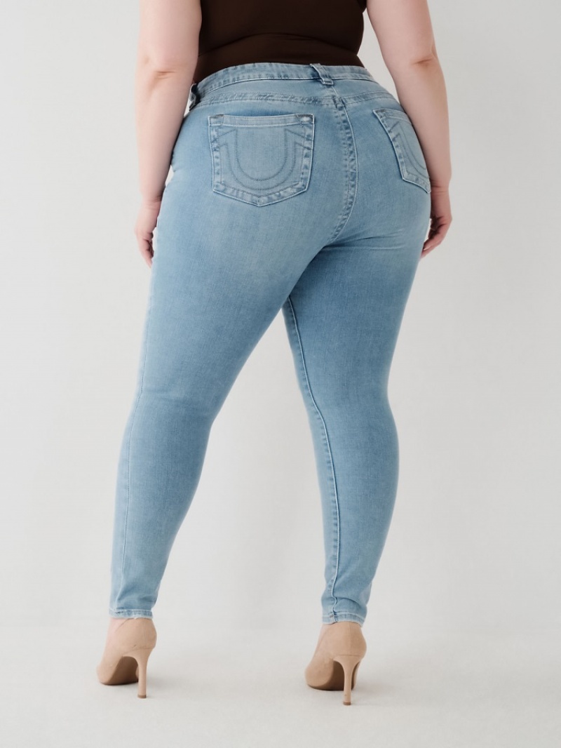 Curvy Skinny Jeans True Religion Jennie High Rise Femme Blanche Bleu Marine | IVN-16796940