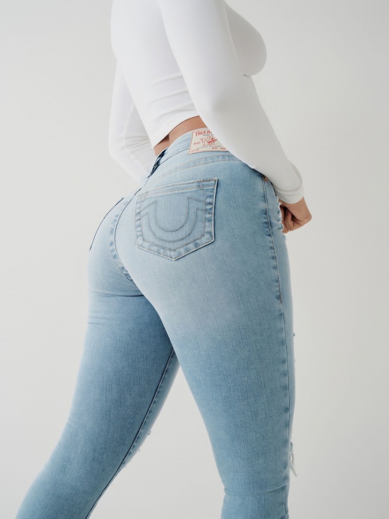 Curvy Skinny Jeans True Religion Jennie High Rise Femme Blanche Bleu Marine | IVN-16796940