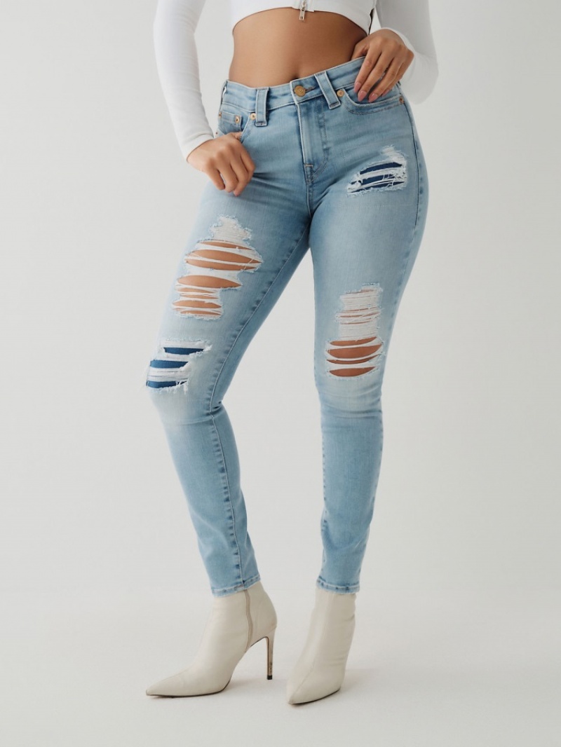 Curvy Skinny Jeans True Religion Jennie High Rise Femme Blanche Bleu Marine | IVN-16796940