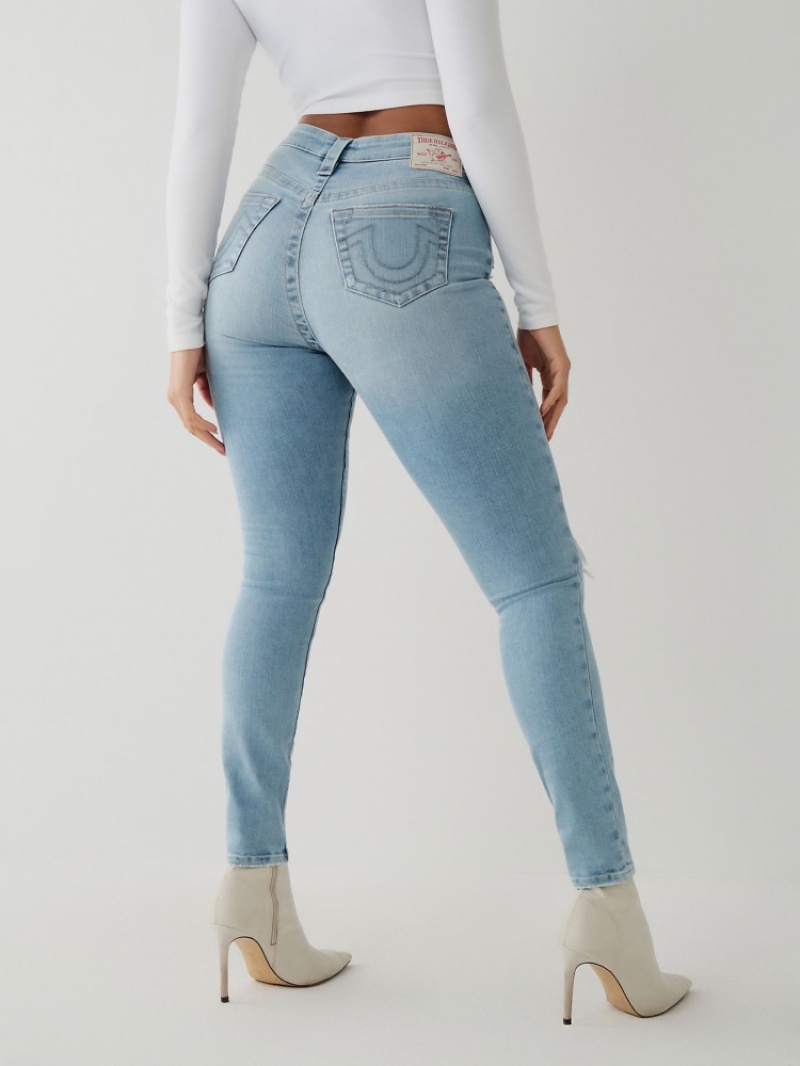 Curvy Skinny Jeans True Religion Jennie High Rise Femme Blanche Bleu Marine | IVN-16796940