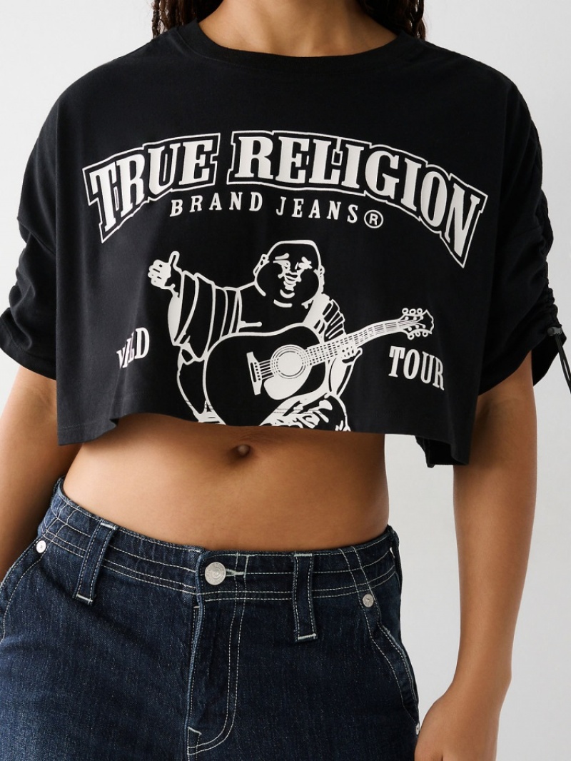 T Shirts True Religion Buddha Crop Femme Orange Rose | NUA-88018574