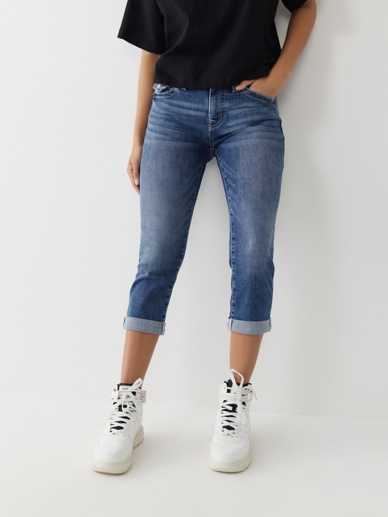 Curvy Skinny Jeans True Religion Jennie Curvy Mince Crop Jean Femme Bleu Marine | BJN-41919185