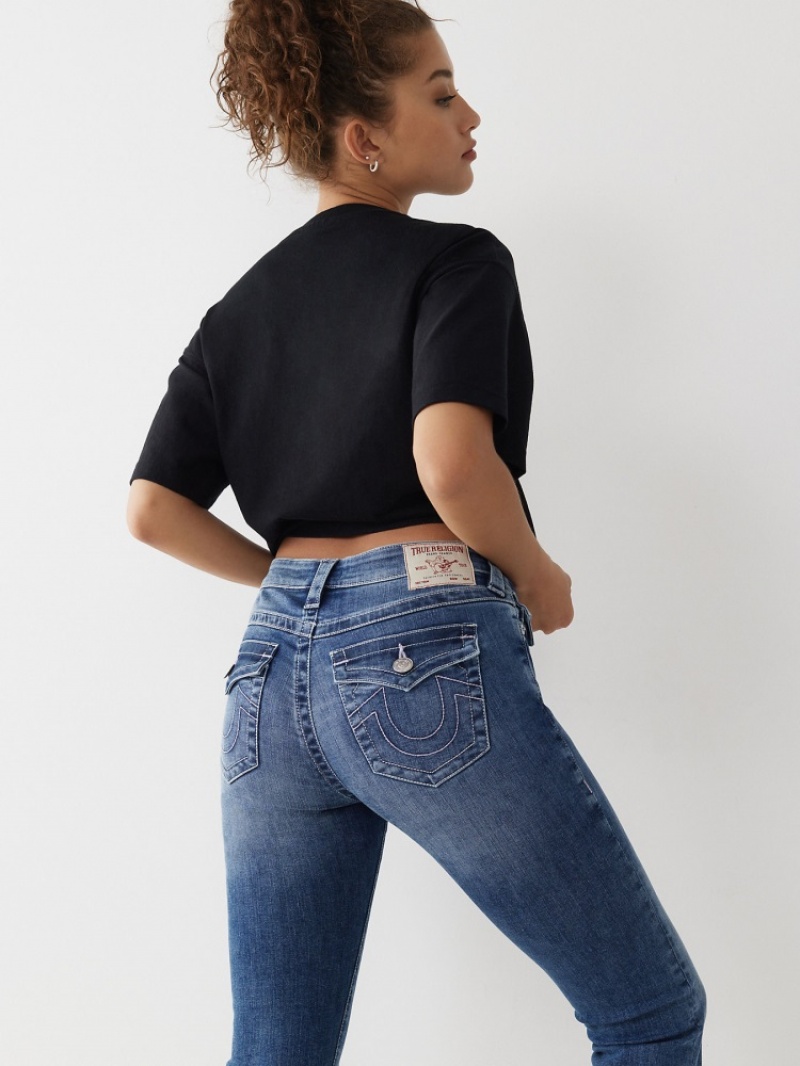 Curvy Skinny Jeans True Religion Jennie Curvy Mince Crop Jean Femme Bleu Marine | BJN-41919185