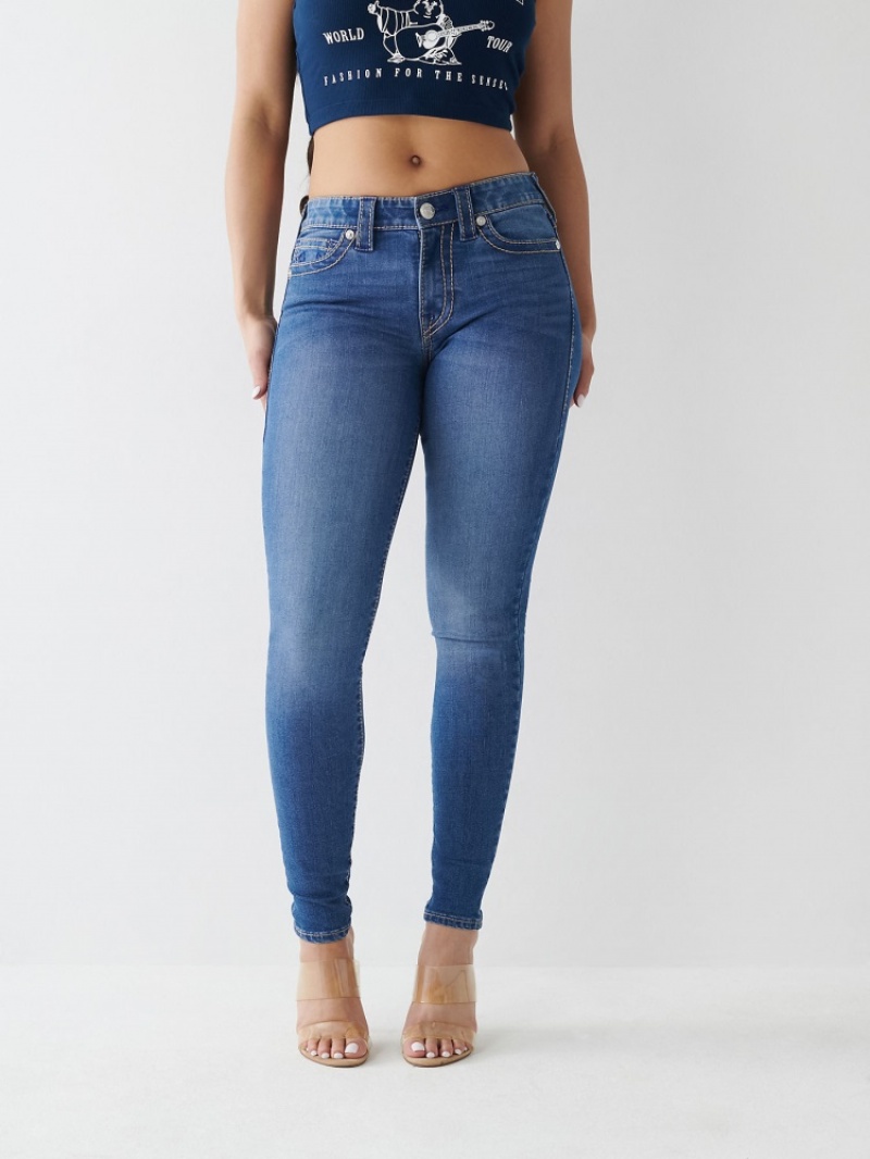 Curvy Skinny Jeans True Religion Jennie Big T Femme Bleu Orange | RPG-34226651