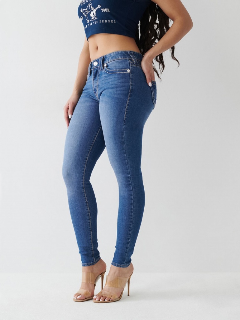 Curvy Skinny Jeans True Religion Jennie Big T Femme Bleu Orange | RPG-34226651