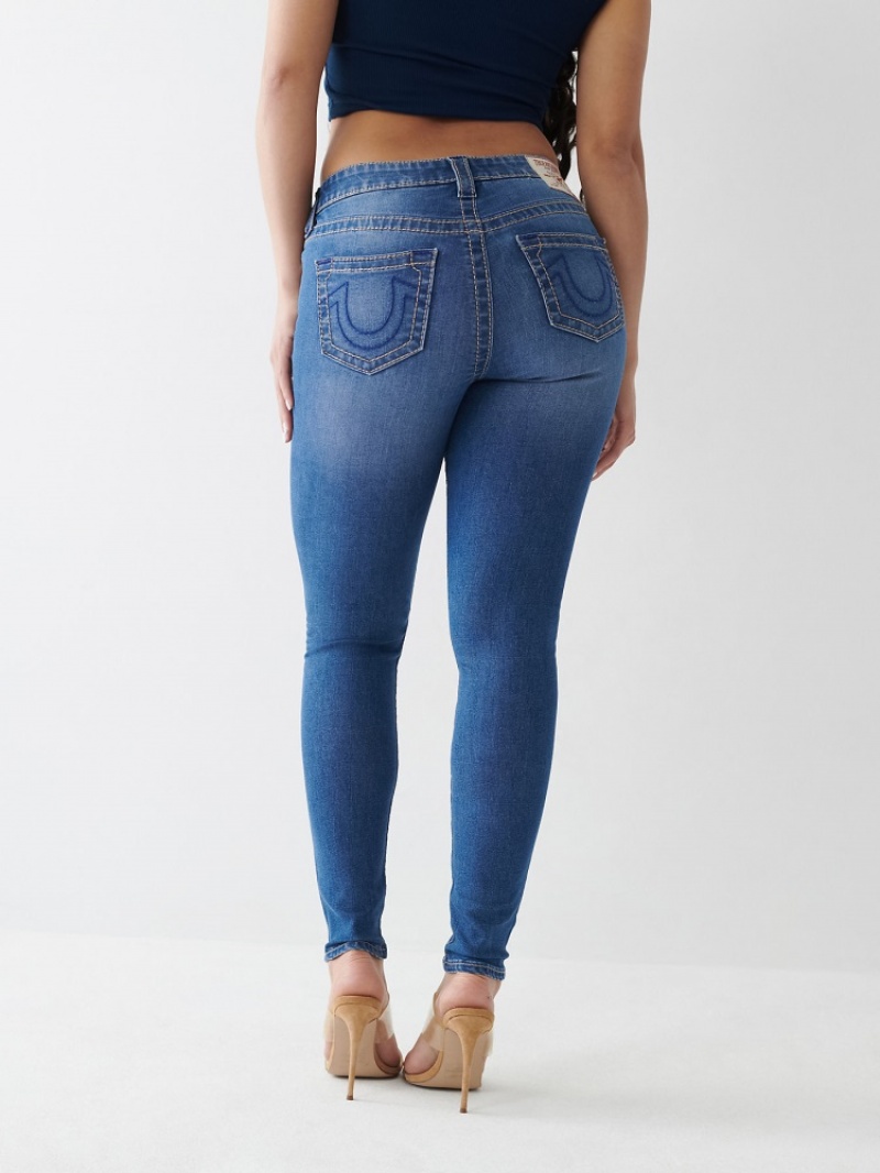 Curvy Skinny Jeans True Religion Jennie Big T Femme Bleu Orange | RPG-34226651