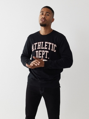 Sweat a Capuche True Religion Athlétiques Crewneck Homme Noir | ULJ-23338827