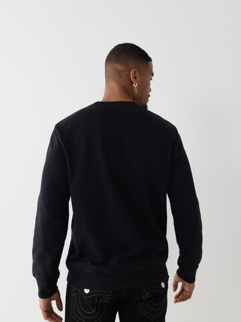 Sweat a Capuche True Religion Athlétiques Crewneck Homme Noir | ULJ-23338827