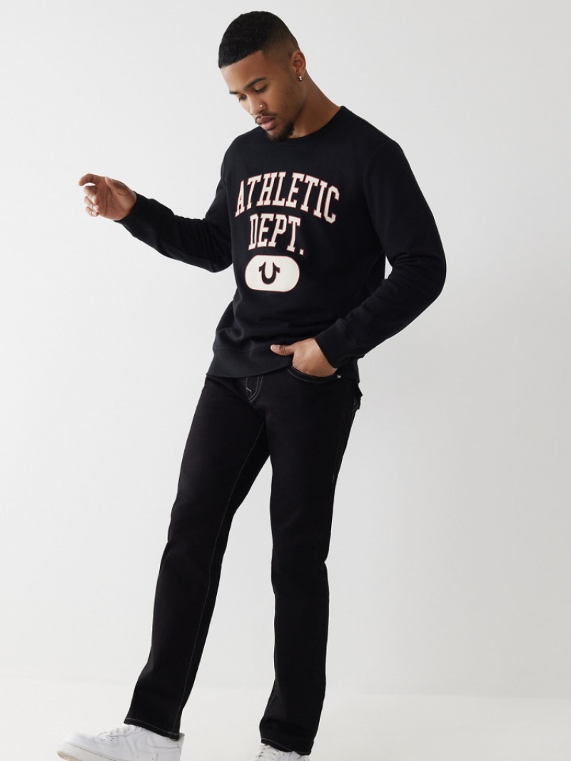 Sweat a Capuche True Religion Athlétiques Crewneck Homme Noir | ULJ-23338827