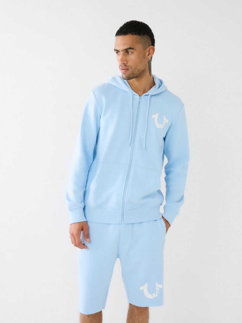 Sweat a Capuche True Religion Horseshoe Logo Zip Homme Bleu | OOB-59094472