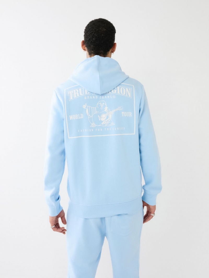 Sweat a Capuche True Religion Horseshoe Logo Zip Homme Bleu | OOB-59094472