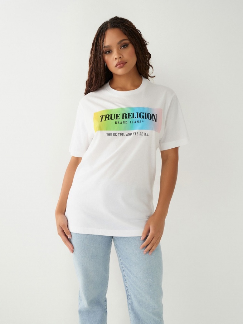 T Shirts True Religion Be You True Pride Femme Noir | YGO-45606504