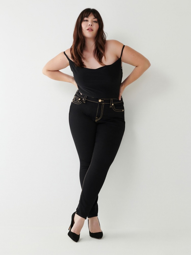 Curvy Skinny Jeans True Religion Jennie Big T Femme Noir | WGJ-43869779