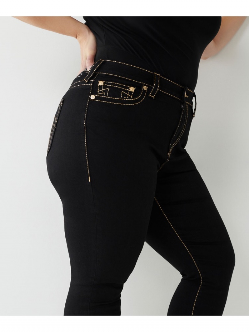 Curvy Skinny Jeans True Religion Jennie Big T Femme Noir | WGJ-43869779