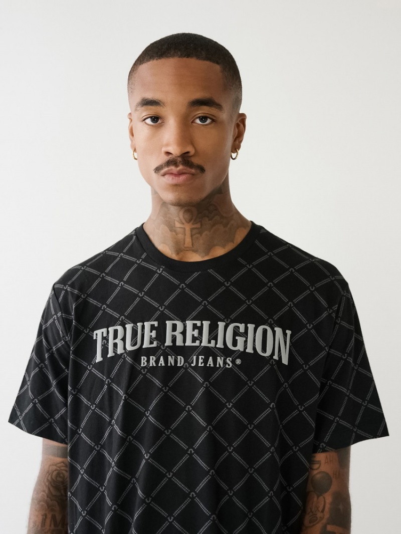 T Shirts True Religion True Religion Logo Monogram Homme Orange Rose | OAC-74256719