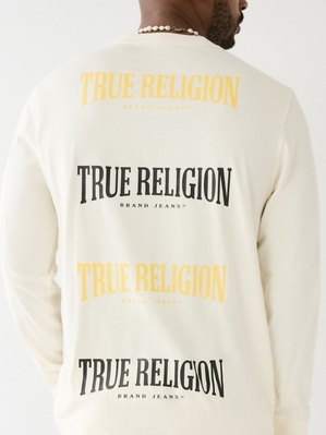 Chemise à Manches Longues True Religion True Religion Logo Homme Noir Jaune | TWE-48062011