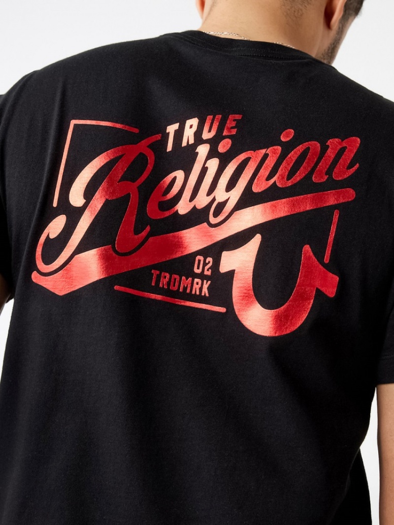 T Shirts True Religion True Religion Logo Crew Homme Bleu | WUC-05861238