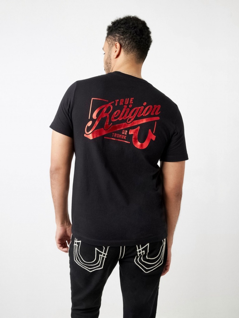 T Shirts True Religion True Religion Logo Crew Homme Bleu | WUC-05861238