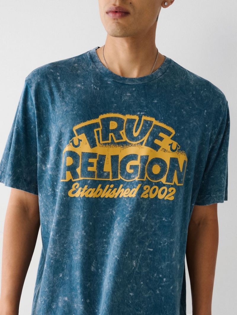 T Shirts True Religion True Relaxed Homme Bleu Marine | MGS-17998336