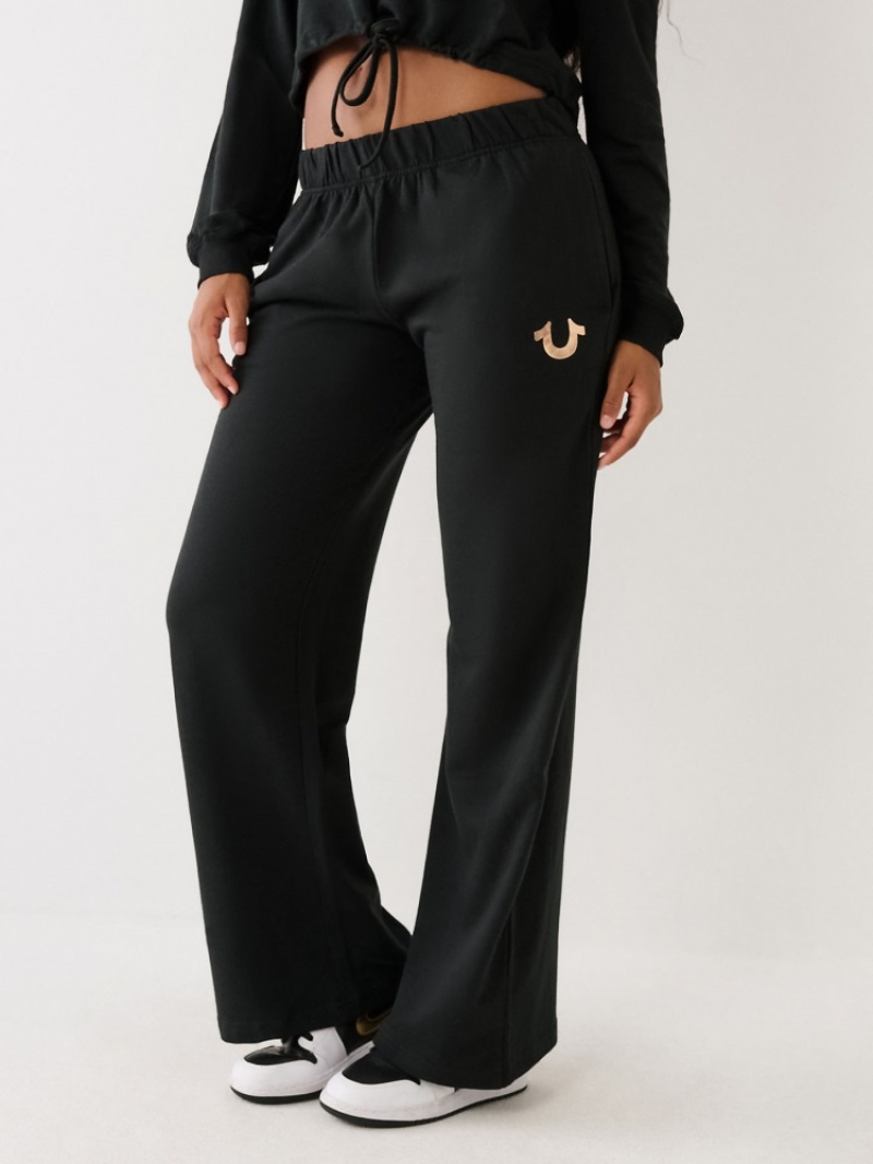 Pantalon True Religion Larges Leg Femme Noir | UOT-64841823