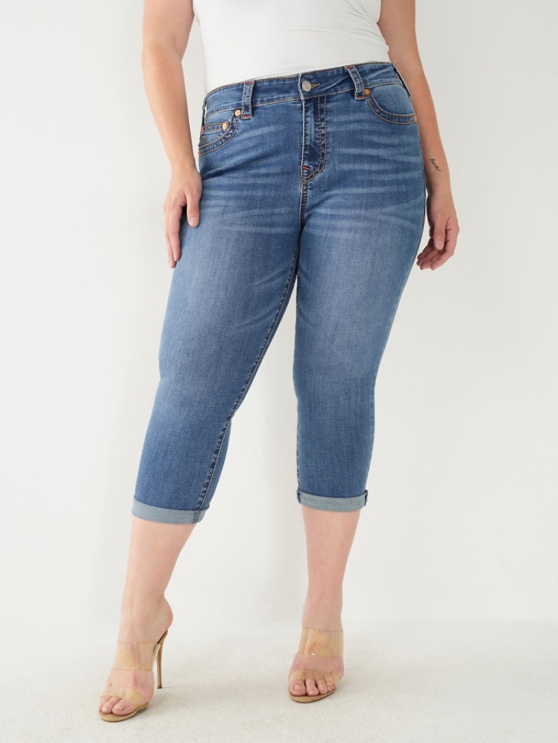 Curvy Skinny Jeans True Religion Jennie Big T Femme Bleu Marine | JTI-92799595