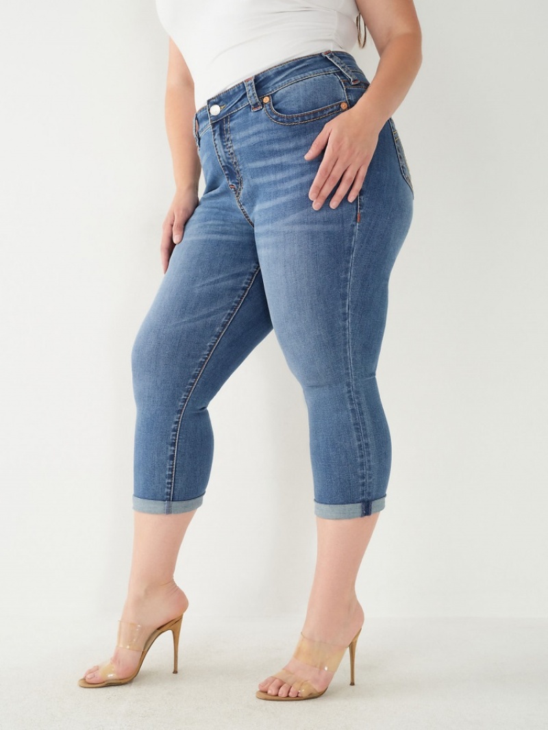 Curvy Skinny Jeans True Religion Jennie Big T Femme Bleu Marine | JTI-92799595