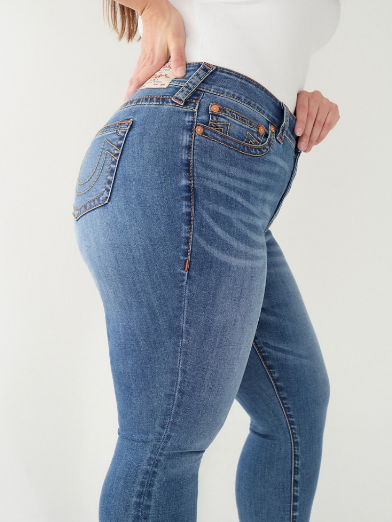 Curvy Skinny Jeans True Religion Jennie Big T Femme Bleu Marine | JTI-92799595