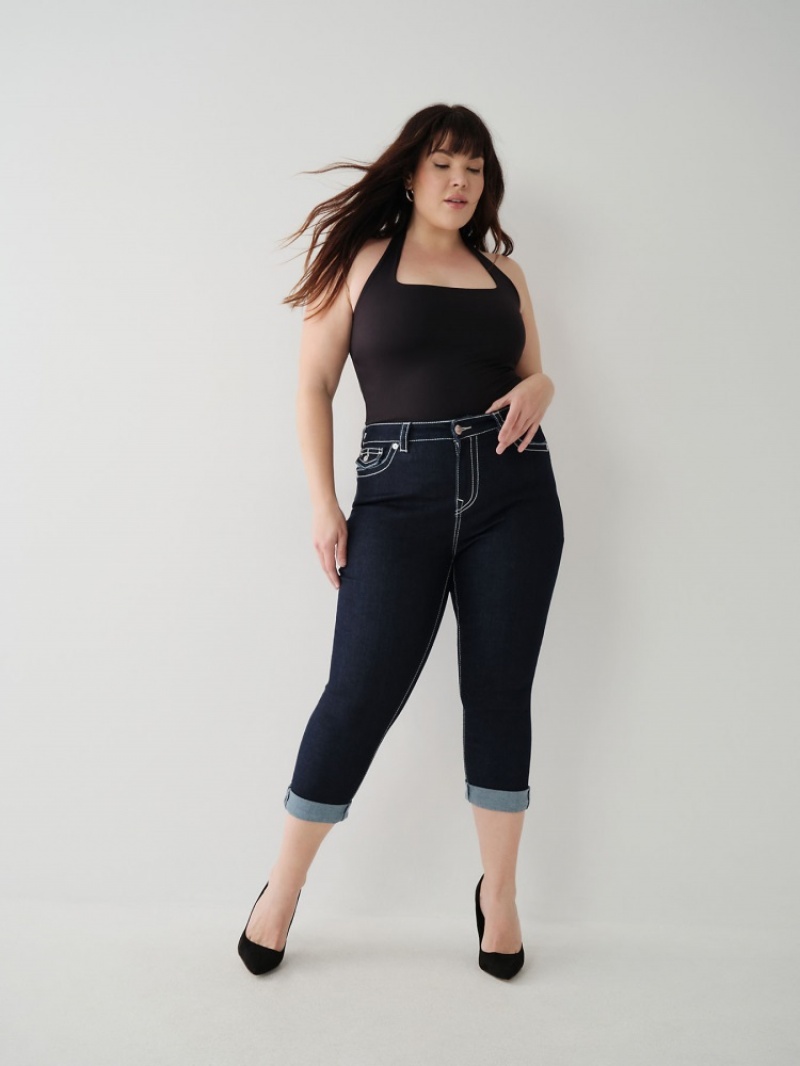 Curvy Skinny Jeans True Religion Jennie Big T Femme Bleu Marine | ZWR-36143342