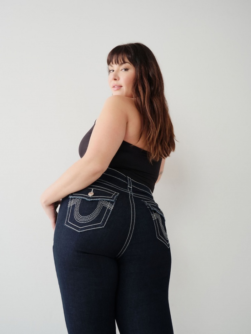 Curvy Skinny Jeans True Religion Jennie Big T Femme Bleu Marine | ZWR-36143342