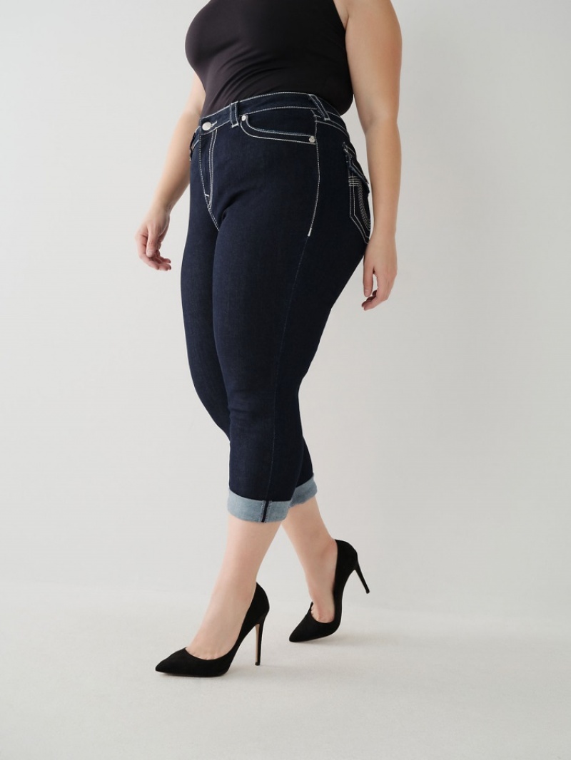 Curvy Skinny Jeans True Religion Jennie Big T Femme Bleu Marine | ZWR-36143342