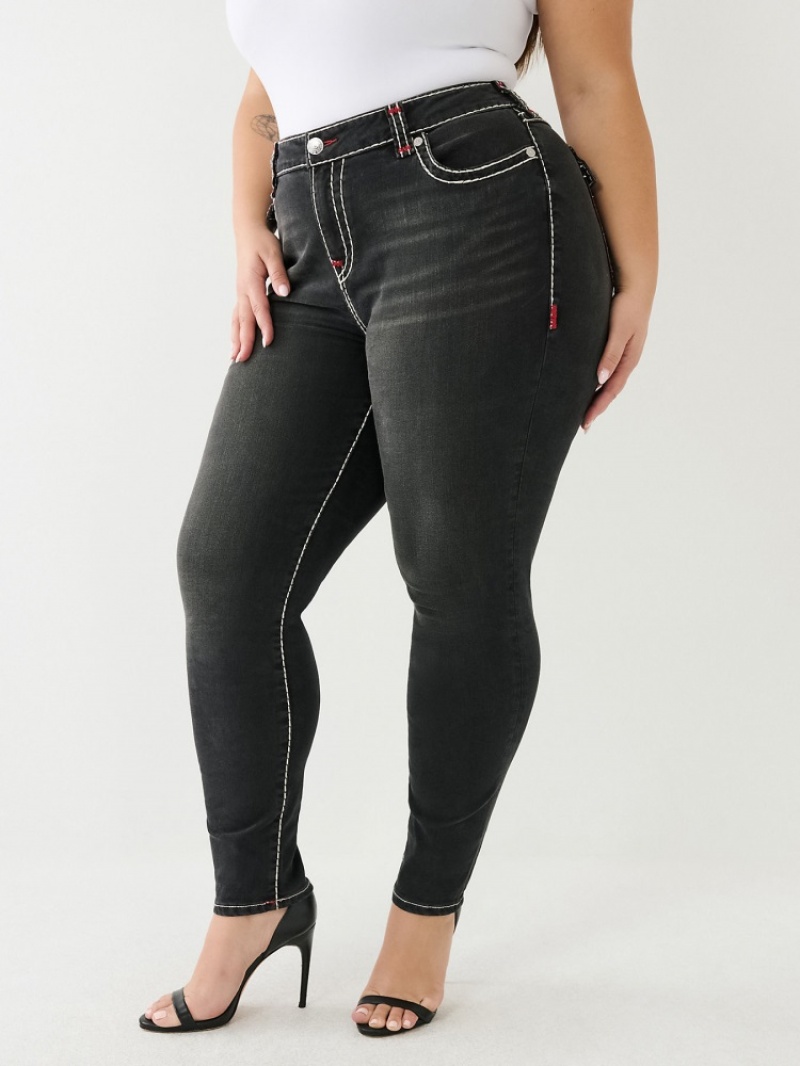 Curvy Skinny Jeans True Religion Plus Jennie Mid Rise Super T Femme Bleu | QVX-00435030