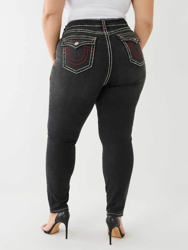 Curvy Skinny Jeans True Religion Plus Jennie Mid Rise Super T Femme Bleu | QVX-00435030