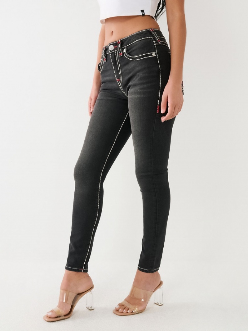 Curvy Skinny Jeans True Religion Jennie Mid Rise Super T Femme Bleu Marine | ANM-46671386