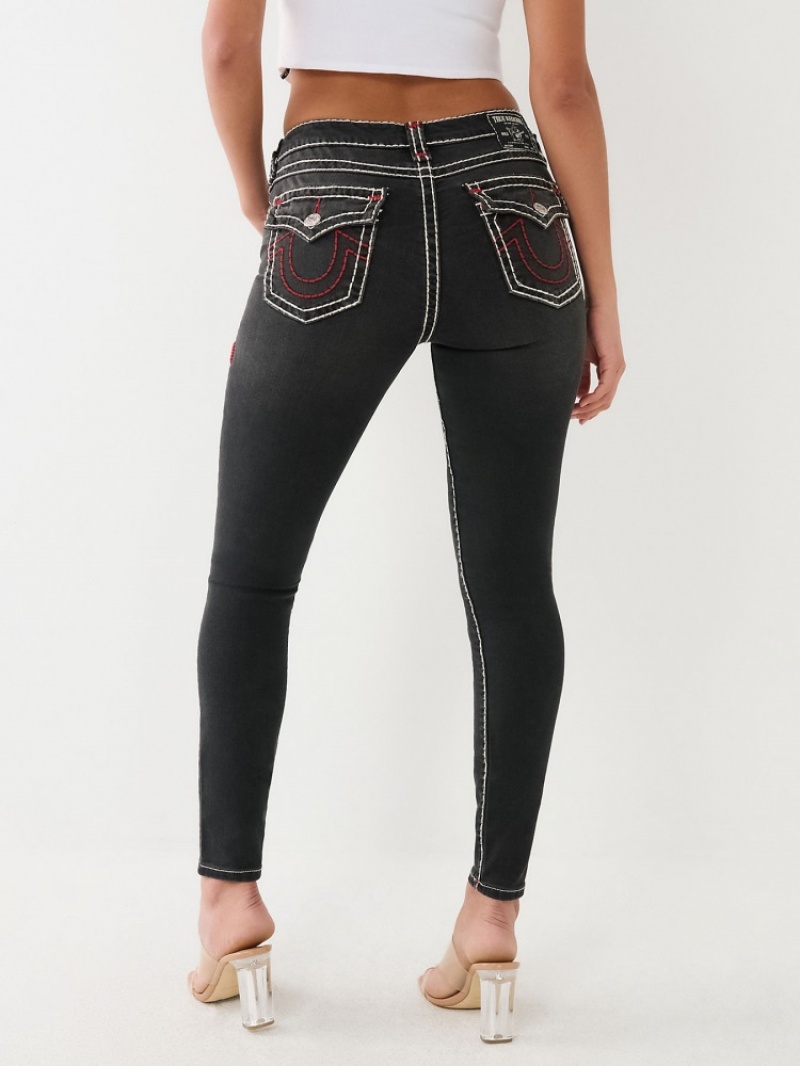 Curvy Skinny Jeans True Religion Jennie Mid Rise Super T Femme Bleu Marine | ANM-46671386