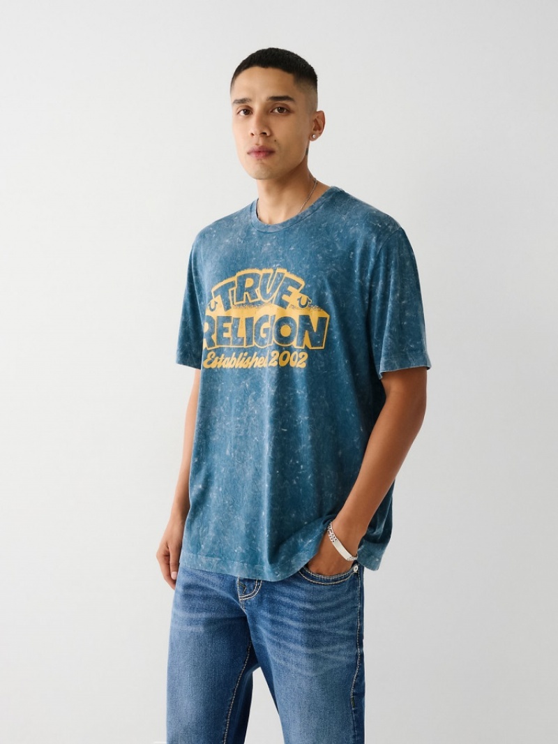 T Shirts True Religion True Relaxed Homme Bleu Marine | MGS-17998336