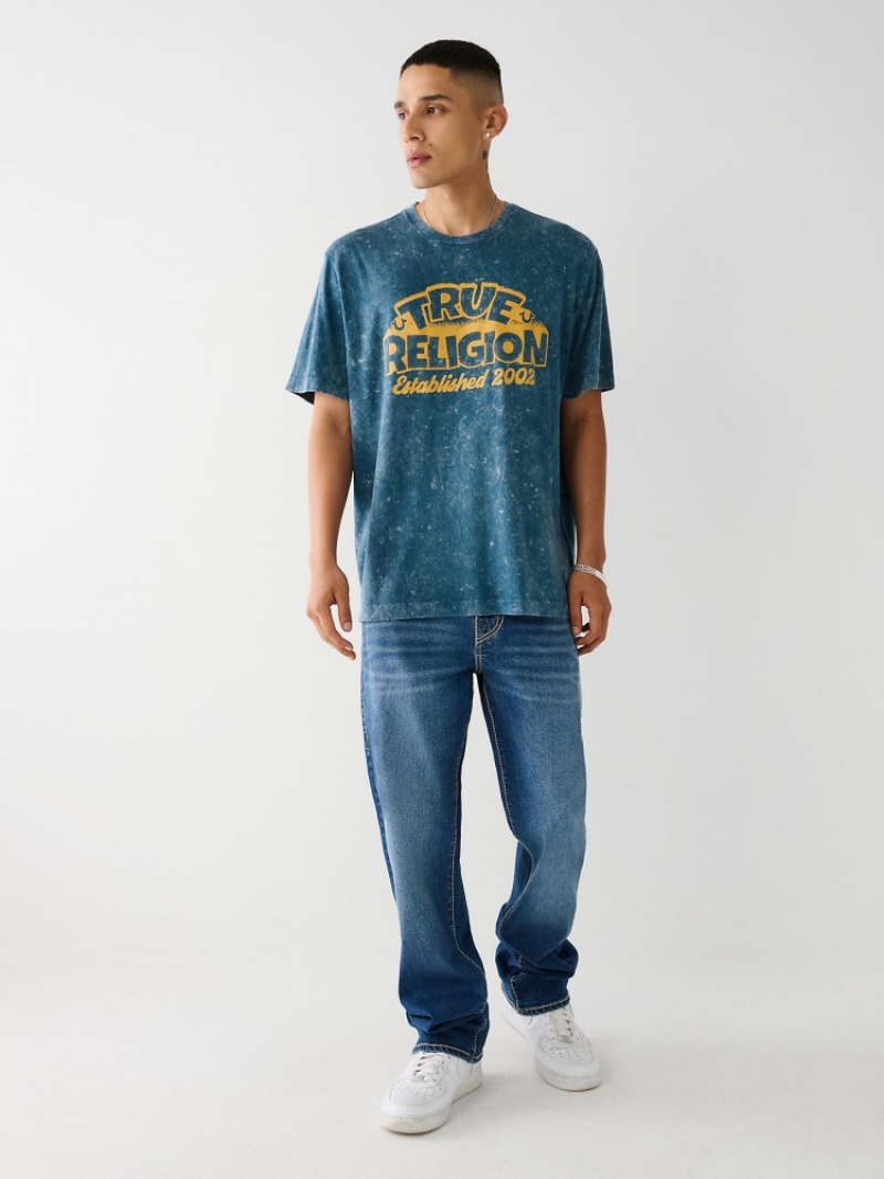 T Shirts True Religion True Relaxed Homme Bleu Marine | MGS-17998336