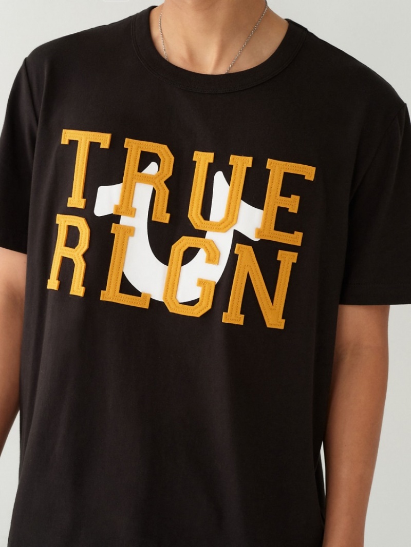 T Shirts True Religion True Relaxed Homme Bleu | QPC-87499447