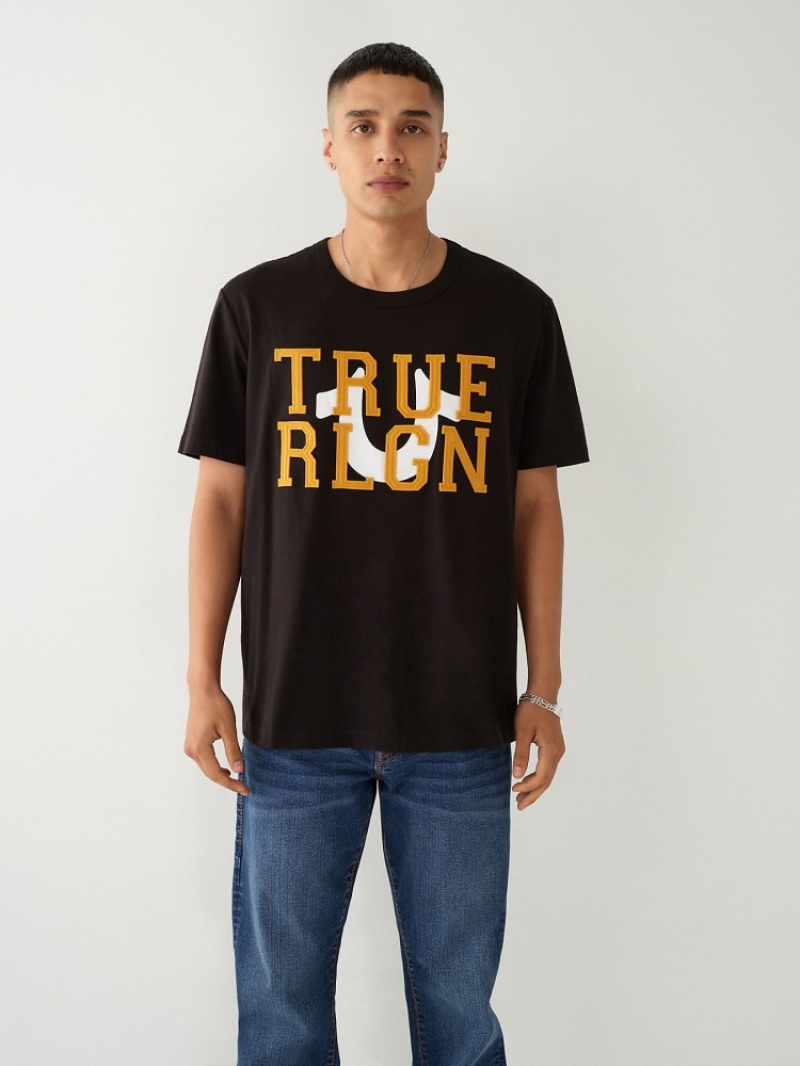 T Shirts True Religion True Relaxed Homme Bleu | QPC-87499447