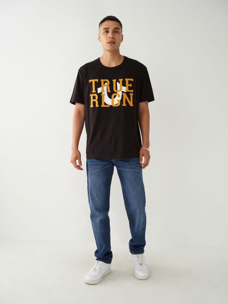 T Shirts True Religion True Relaxed Homme Bleu | QPC-87499447