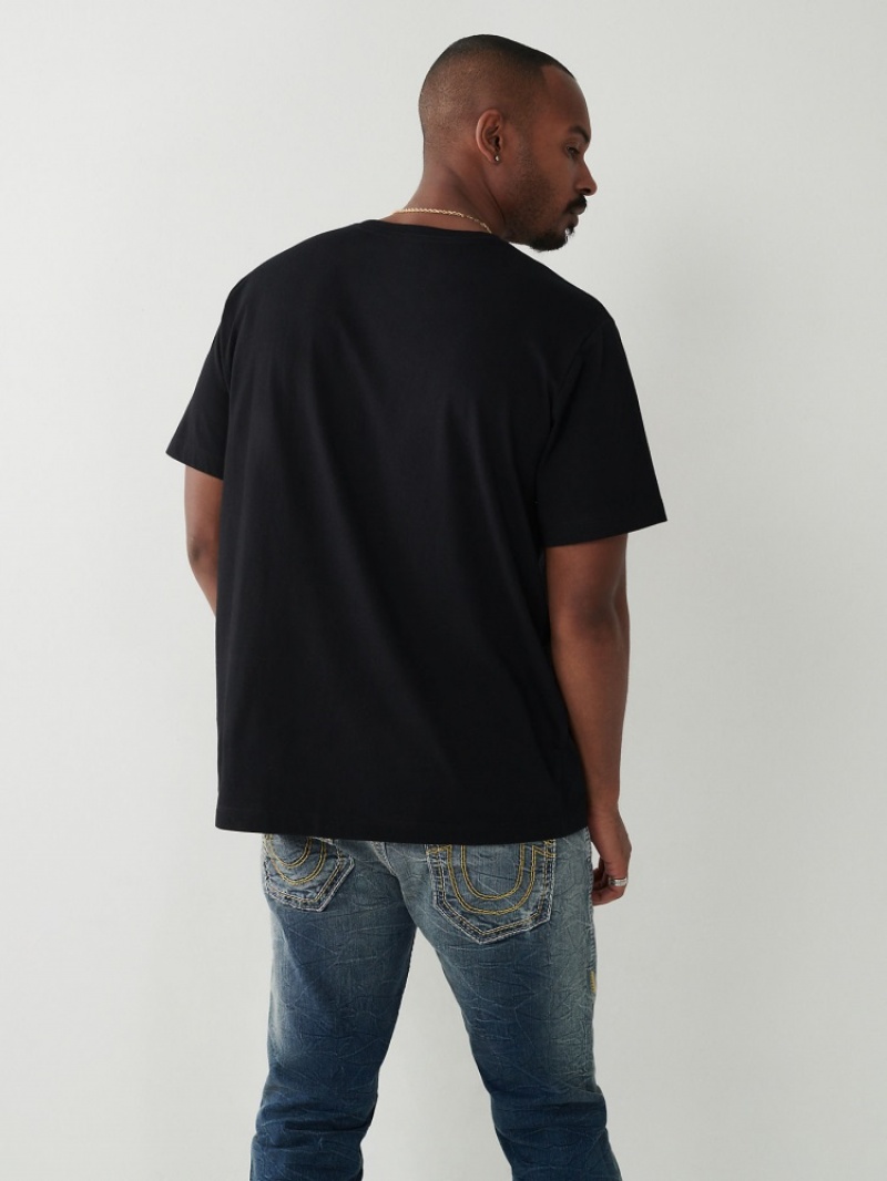 T Shirts True Religion True Relaxed Homme Bleu | DVD-15133039